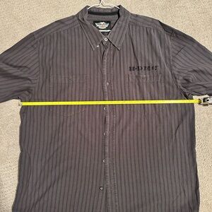 Vintage Harley-Davidson Charcoal Striped Button Down Shirt XXL